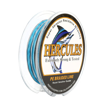 100M 109Yds Camo Blue HERCULES 4 Strands 6lbs-100lbs PE Dyneema braid Fishing Line blue camouflage braided Line HERCULES